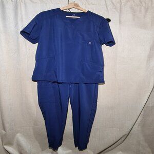 Infinity Medical scrubs uniform set pants (L) and t-shirt (M) Blue